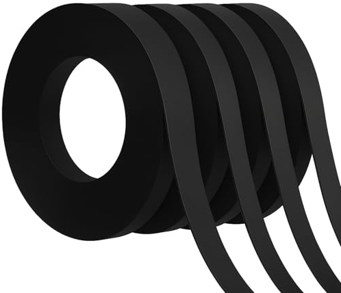 4PCS Satinband Schwarz 10mm, 23 Meters Dekoration Präsent Geschenkband Breit Schleifenband,Hochzeit, Taufe, Deko Band Geschenkverpackung