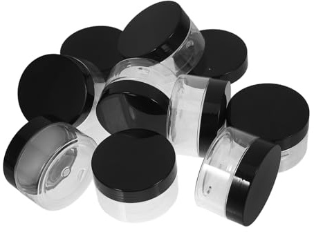 SHERCHPRY 10 Pièces Bocaux Ronds Pet avec Couvercle Récipients Larges pour Cosmétiques Crèmes Confitures Pots Réutilisables pour Voyage et Maison