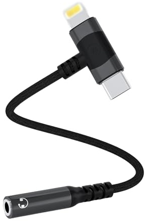 Leloco 2-in-1 USB-C Klinkenadapter 3,5 mm（Schwarz） | kopfhöreradapter aux audio dongle jack type c headset lautsprecher autoradio samsung google pixel