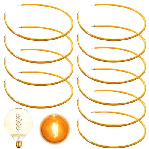 10 Stück Flexible LED-Filamente, 13 cm 3 V 2200 K Warmweiß, LED Filament Lampenteile Glühfaden-Teile für DIY Spielzeug Dekoration und Camping, FPC-Material, Glühbirnen-Teile für Bastelprojekte