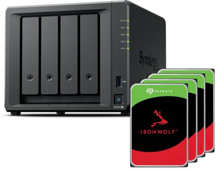 Synology DS425+ 16TB Bundle Seagate (4X 4TB Seagate Ironwolf) 4 Bay Desktop NAS mit Intel Celeron J4125 Quad-Core Prozessor, 2GB DDR4 RAM