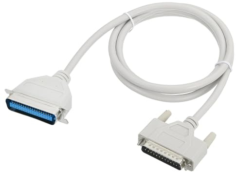 QUARKZMAN DB25 25-Pin Parallelport Druckerkabel 4.6ft(1.4m) DB25 25 Pin Male zu CN36 36 Pin Male Konverter Mit Vernickelten Steckern Für Scanner Drucker Beige