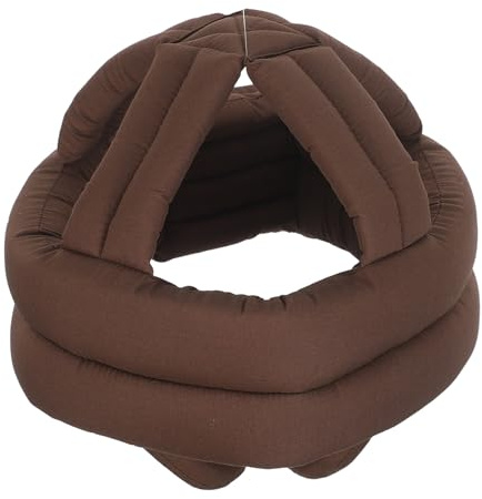 Hohopeti Chapeau de Protection pour Personnes Âgées Rembourré en Coton Marron Coussin Antichoc, Ajustable et Léger, Bonnet de Sécurité Confortable pour Prévention des Chutes à Domicile