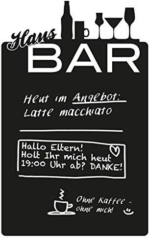 Wandkings Wandtattoo Hausbar Tafel aus Tafelfolie 68 x 110 cm inkl. weißem Kreidemarker, schwarz, selbstklebend
