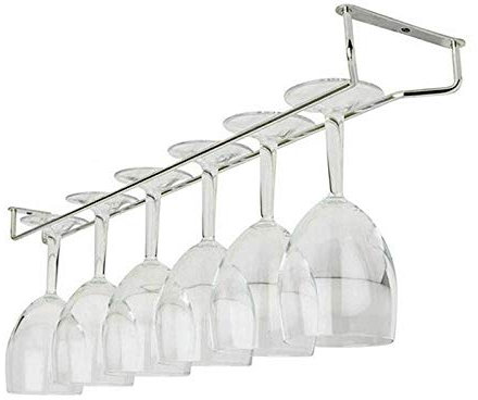 bluesees Wine Glass Racks, 10.6 Inch Wine Glass Holder-Stainless Steel Chrome Under Cabinet Wine Rack Glass Holde - Air Drying System Freestanding Wine Cup Display Stand For Kitchen Bar Rack