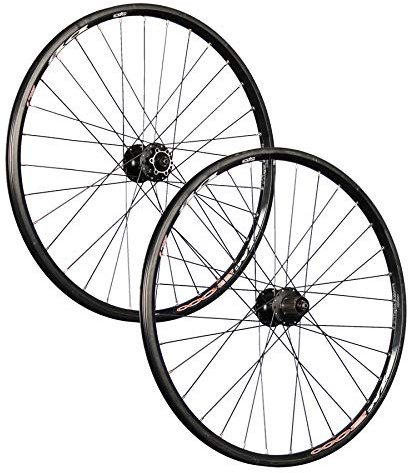 26 Zoll Laufradsatz Hohlkammer geöst Shimano 6 Loch V-Brake Disc 7-11 Fach schwarz