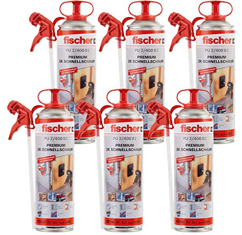 6x Fischer Schnellschaum 2K PU 400ml