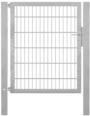 Alberts 661564 Einzeltor Flexo Plus mit Zubehör | verschiedene Breiten und Höhen | Pfostenstärke 80 x 80 mm | feuerverzinkt | Breite 100 cm | Höhe 120 cm