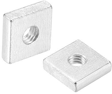sourcing map Tuercas cuadradas, M6 x 15 mm x 4 mm, juego de surtido de hilos gruesos métricos, 25 unidades