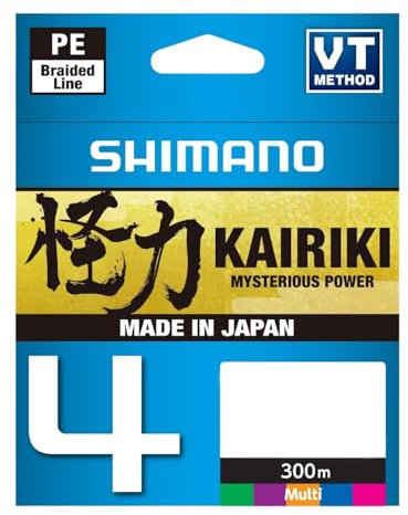 Shimano Kairiki LDM64TE1013030M Geflecht, 4 Stränge, Mehrfarbig, 300 m – Durchmesser 0,13 mm – R.7,4 kg