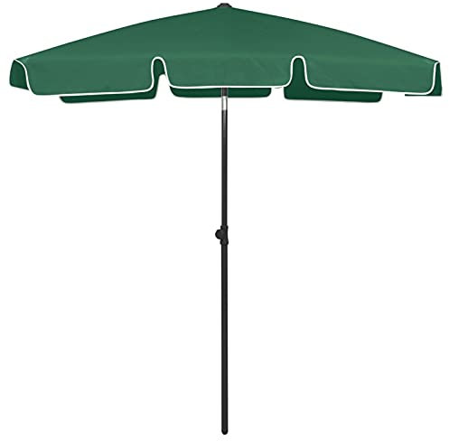 Tidyard Strandschirm Kippbar Sonnenschirm Balkonschirm Gartenschirm Ampelschirm Marktschirm Schirm Terrassenschirm Balkon Grün 180x120cm