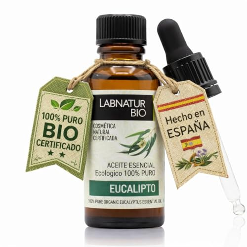 Labnatur Bio Aceite Esencial de Eucalipto 100% Puro, Natural, Ecológico y Vegano – Refresca y Purifica – Ideal para Piel y Cuero Cabelludo Graso – Fabricado en España – 30 ml