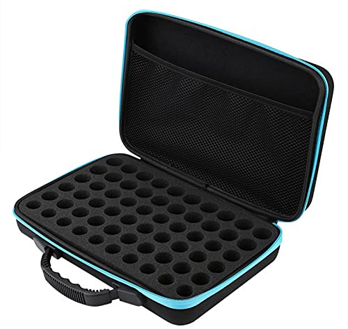 Candeon Aufbewahrung Tragetasche für ätherische Öle, 60-Gitter-Tragetasche für ätherische Öle, Hartschalenkoffer, Reisetasche für ätherische Öle, Organizer für 5 ml 15 ml ätherische Öle Flaschen