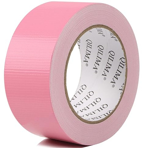 QILIMA Pink Duct Tape, Waterproof Duct Cloth Fabric, Professional Grade Cloth Duct Tape for Photographers,Repairs, DIY, Crafts, Indoor Outdoor Use,2 Inch X 28 Yards