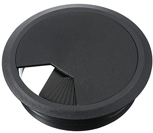 YATEICBC Passe-Fil de Câble Bureau 80 mm Cordon à illets de Bureau PC illet de Bureau d'Ordinateur Couvercle de Trou Fil Rangé Organisateurs de Fil en Plastique ABS (Noir)