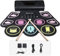 Schlagzeug Elektronisch with 9 Pads, Coolmusic Tragbares Roll-Up-Drum-Pad, E-Drum-Kit, integrierte Dual-Stereo-Lautsprecher, E-Drum für Anfänger black