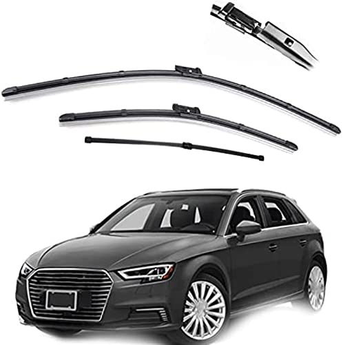 Scheibenwischer 3 Stück Auto Front Heckscheibe Scheibenwischerblätter Set für Audi A3 S3 8V Sportback 2020 2019 2018 2017 2016 2015 2014 2013 2012 Wischer 26+18+13