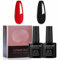 GZMAYUEN Smalti Semipermanenti per Unghie Nero e Rosso Smalto Gel Set 10ML Soak Off UV/LED Nail Gel Polish Nero Smalto UV Rosso Color Gel UV Unghie Kit 2Pcs