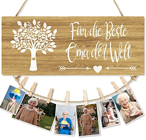 KAIRNE „Beste Oma der Welt Holzschild Geschenk Geburtstag Muttertag Baum