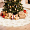 GIGALUMI 120 cm Weihnachtsbaumdecke, Weihnachtsbaumrock mit Schneeflocken, Weihnachtsbaummatte, weiß und Gold, schneeweißes Kunstfell-Baumrock für Weihnachten, Zuhause, Party, Dekorationen (weiß/Gold)