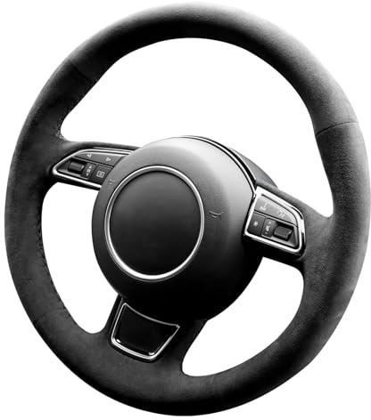Alfanxi Alcantara Lenkradbezug für Audi A3 A6 Premium A6 A7 Prestige mit Schaltpaddeln (ohne Streifen)