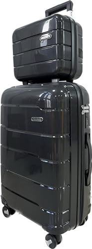 CELIMS - Valise Moyenne avec Vanity | Taille 65 cm Rigide | Valise en Polypropylène | Cadenas Intégré | 65x45x25 cm | Noir