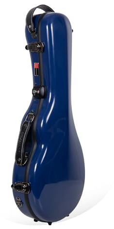 Crossrock Fiberglass F-Style Mandolin Case, with Accessory Compartment, Backpack Straps, TSA Lock-Navy Blue (CRF2020MFNVBL)