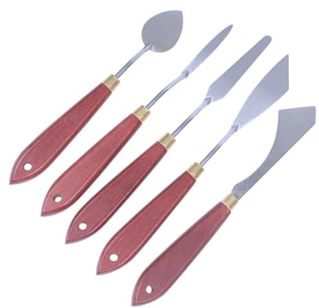 STOBOK Ölmalspachtel Edelstahl Und Holzgriff Langlebige Malspachtel Für Pigmentmischen Und Ölfarben Kompakt Tragbar Malwerkzeug Für Künstler Und Lackierer
