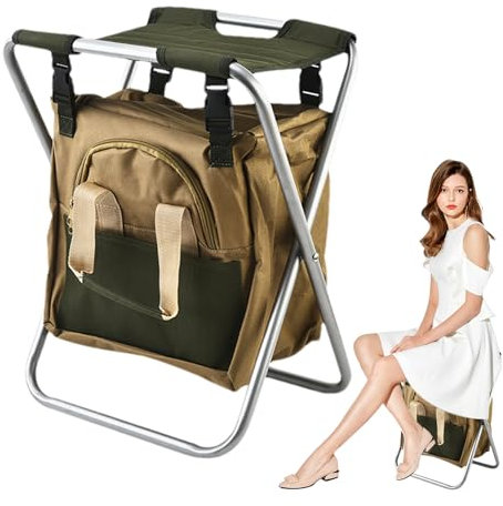 YUNFANG Klappbarer Gartenhocker, Gartenhocker mit Tasche | Klappbarer Gartensitz mit Gartenwerkzeugtasche - Gartenwerkzeug-Organizer, Campinghocker, Gartenwerkzeugträger, tragbarer Stuhlsitz