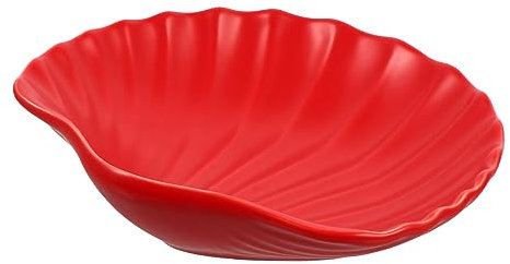 MAGICLULU Salat Platte Salat servieren Schale aus Porzellankeramik Mittagsteller Dekor Snackhalter Schale in Keramikform matt Tablett Bonbonteller schmücken Container rot