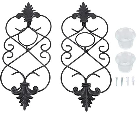 2 Stück Eisen Wand Kerzenhalter Vintage Wand Kerzenhalter Schwarz Kerzenständer Kerzenhalter Hängende Eisen Wand Kerzenhalter Home Decoration Hochzeit