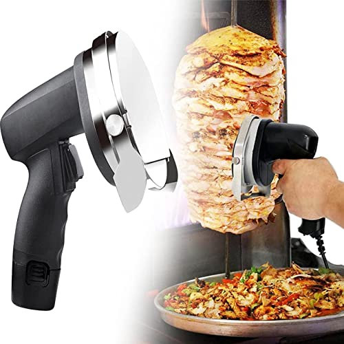 sjdoPulse Couteau Doner Kebab, Trancheur Shawarma, Trancheur De Viande Gyroscopique Électrique, Couteau Gyroscopique Commercial, pour Couper La Dinde d'agneau Kebab Turc, avec Fil