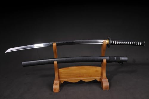 TEERMA 40 Zoll China Handmade Handschmieden Katana Schwert aus Hohem Mangan Stahl scharfes und echtes Katana China Schwert DS032