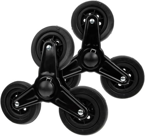 perfk Ruote per carrello di ricambio per carrello della spesa da 2 pezzi Ruote per scale per carrello di utilità Diametro ruota 9,5 cm Ruote per arrampicata