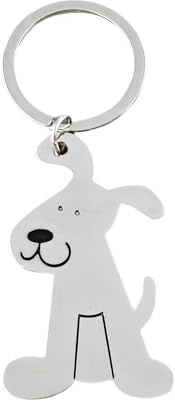 KuqitsBai Metall-Schlüsselanhänger mit Katze oder Hund Muster, Schlüsselring Edelstahl Organizer für Unisex