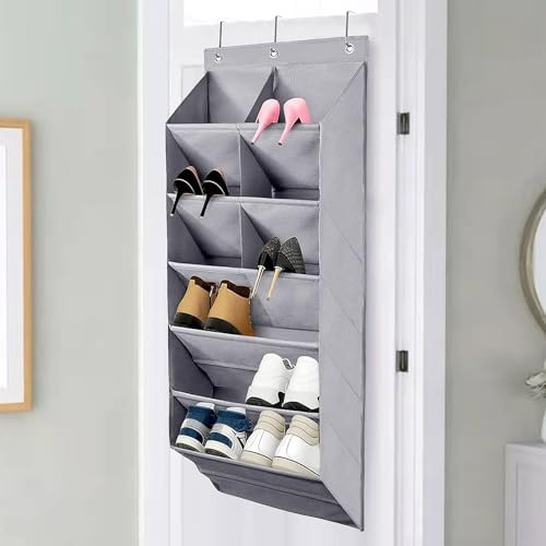 Sonhomay Scarpiera da porta da appendere alla porta, con 9 tasche profonde e 3 ganci, per armadio e dormitorio