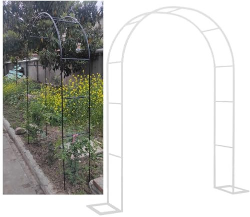 SXKJQER Arco De Rosas para Jardín, Arco De Rosas De Metal, Pérgola De Jardín, Marco De Metal De Acero, Pabellón, Pérgola, para Jardín, Patio, Césped, Entradas, Salones De Boda(White,2x2.3x0.4m)