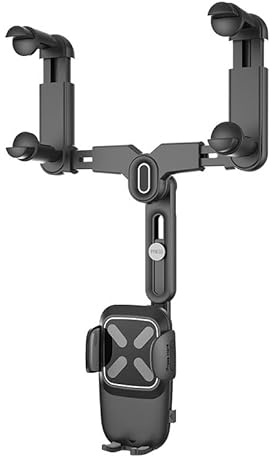 MEIQIBAO Auto-Rückspiegel Handyhalterung [2024 Upgrade Version] Rückspiegel-Zubehör 360 Grad Drehbarer Auto Handyhalter Einziehbarer Multifunktionaler Handyhalter für Handy und GPS Halter schwarz
