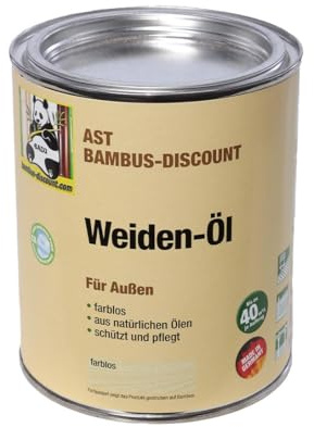 Weiden Pflegeöl farblos Dose mit 0,75 Liter für Außen zum Schutz vor Klimaeinflüssen von bambussi.com