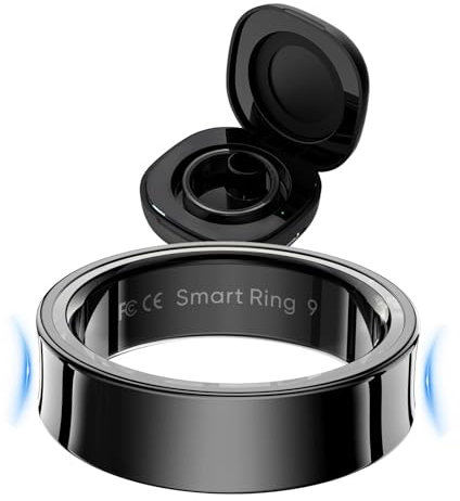 findtime Smart Ring Men Women Smart Ring Android Fitness Ring Pedometer Heart Rate Blood Oxygen Sleep Tracker Activity Trackers for Sports Time, Distance, Calories Compatible with Android iOS,BK11