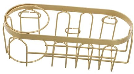 Generic 2-in- Sink Sponge Holder Stainless Steel Drain Rack for Sponges and Brushes Gold Color No Installation Required for Kitchen Accessories and Organization