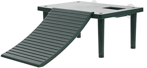 POPETPOP Schildkröten-Terrasse Plattform Reptilien-Heizmatte Schildkröten Klettergerüst Schildkröten Habitat Dekoration Panzerschildkröte Kletterinsel für Schildkröten Green