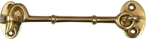 A29 Cabin Hook, Iron Eye Latch, Cabin Door Gate Latches, Window Sash Catch Hook Lock, Polished Lacquered Finish