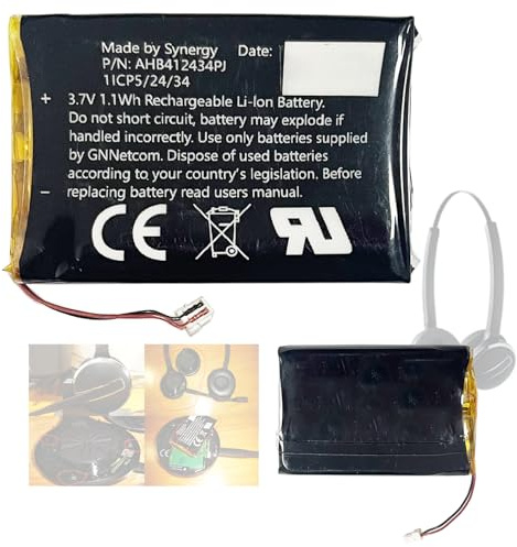 Aousavo New Upgrades AHB412434PJ Replacement Battery Compatible with Ja-Bra Pro 9400, Pro 9450, Pro 9460, Pro 9465, Pro 9470 Wireless Headphones Bluetooth Headset