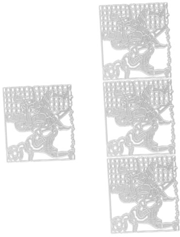 SHINEOFI 4 Piezas Adorables Troqueles De Corte Para Scrapbooking Troqueles Para Hacer Tarjetas Sobres Kit De Diario Papel Plantillas De Letras Cortador De Círculos Acero De Alto Carbono