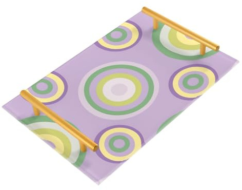 Bandeja decorativa para bebidas con asas y asas doradas para joyas, perfumes, platos para servir charolas para comida