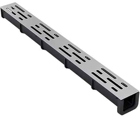 IYUESQ Système de Drainage de tranchée Peu Profonde pour terrasse extérieure, kit de Drainage de tranchée en Acier Inoxydable, gouttière de Sol pour terrasse, Salle de Bain, Jardin, Trott