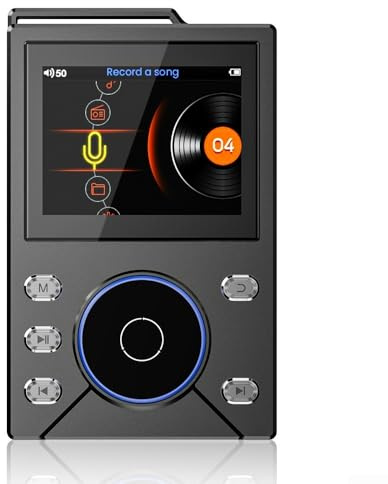 Lettore MP3 con Bluetooth 5.4, 2,4 pollici, lettore musicale portatile full touch screen con flash DSD DAC, lettore audio portatile con scheda di memoria da 16 GB, alloggiamento in lega di zinco (X1)