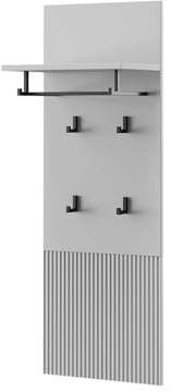 Vicco Wandgarderobe Eliza, Grau, 43 x 120 cm | zur Wandmontage mit mehreren Haken zur Aufbewahrung