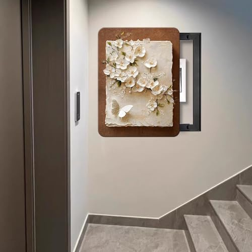 Stromkasten Verkleidung Abdeckung für Den Sicherungskasten im Eingangsbereich, Moderne High-End-Abdeckung für Elektrische Schalttafeln, Dekorative Wandkunst(F,55 x 75 cm (21.7 x 29.5 in))